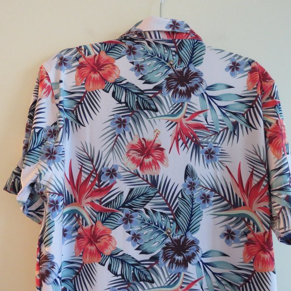 WAGGLE Tropic Breeze Hawaiian Stretch Golf Polo Shirt - Size L - Picture 11 of 14